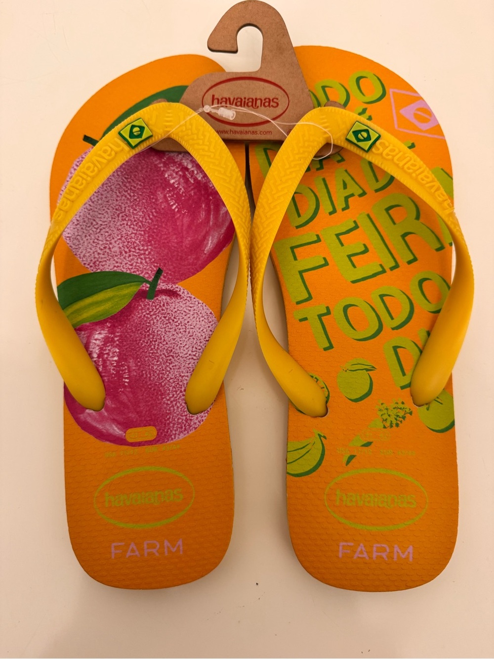 Havaianas Yellow & Orange Fruit Print Flip Flops